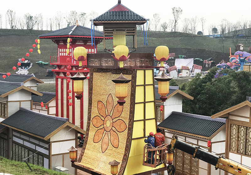 仿古彩燈建筑，上元彩燈，自貢燈會(huì)，