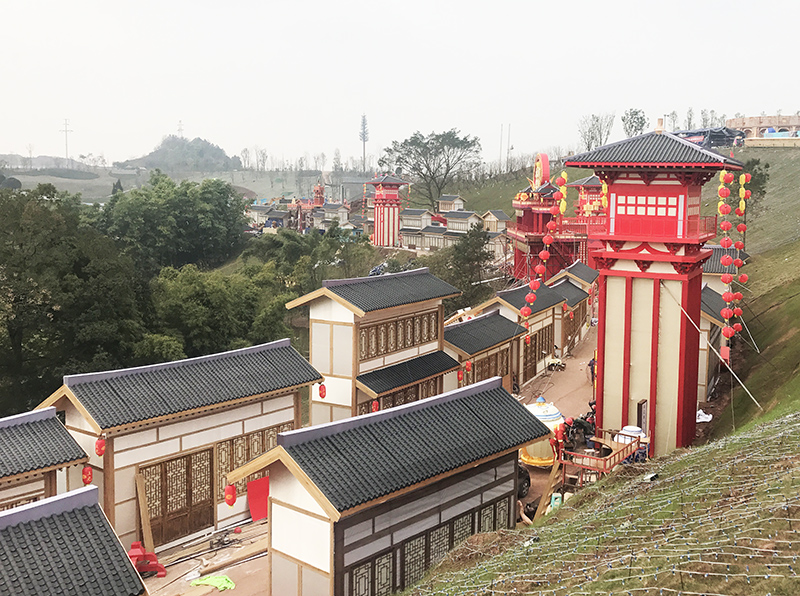 仿古彩燈建筑，上元彩燈，自貢燈會(huì)，