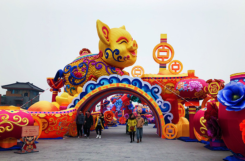 生肖花燈，花燈制作，豬年花燈，